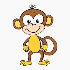 Poster - Cute cartoon monkey illustration