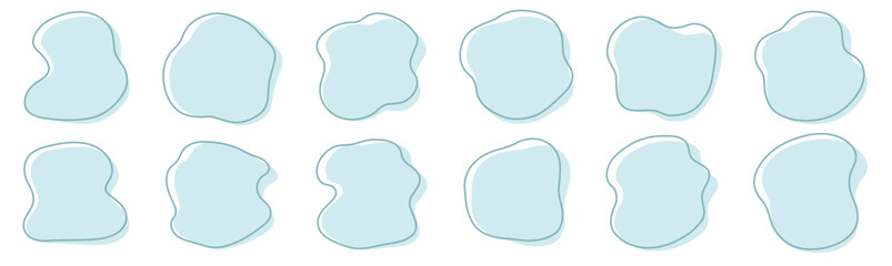 Fototapete - organic blob shapes vector design elements illustration set isolated elegant soft tosca teal color