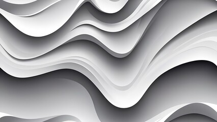 Poster - Minimalist and abstract design with a white background consists of smooth, curved lines that create a sense of depth and movement 