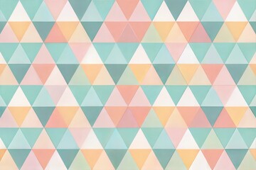 Wall Mural - vibrant geometric pastel pattern of colorful interlocking triangular shapes in beautiful symmetry
