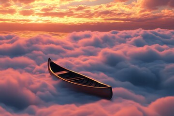 Wall Mural - canoe in the clouds