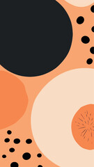 Wall Mural - Abstract circles minimalist orange design