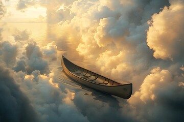 Wall Mural - canoe in the clouds