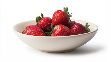 Strawberry bowl on white