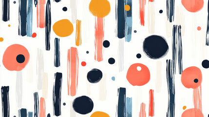 A colorful background with red, yellow, and blue dots