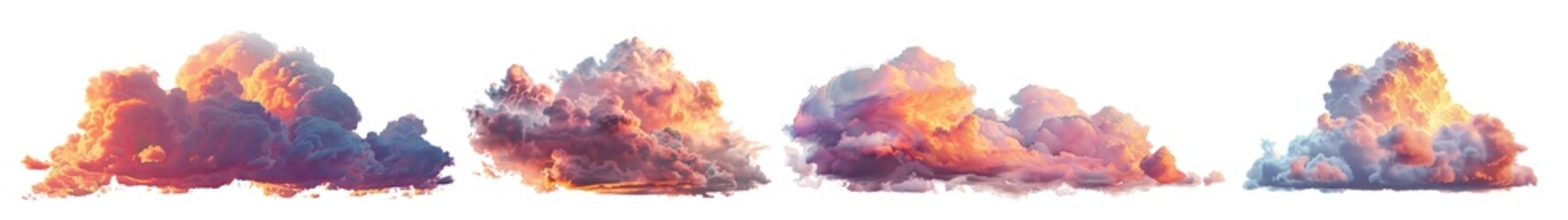 Sticker - Set of picturesque sunset clouds, cut out