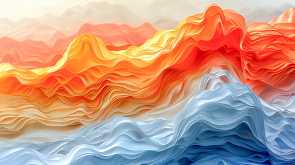 Wall Mural - Abstract background forming colorful wavy pattern with depth of field