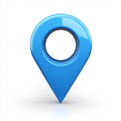 Poster - 3D Blue Map Marker Icon for Navigation and Mapping