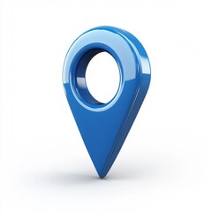 Poster - 3D Blue Map Marker Icon for Navigation and Mapping