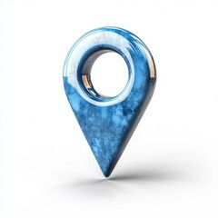 Poster - 3D Blue Map Marker Icon for Navigation and Mapping