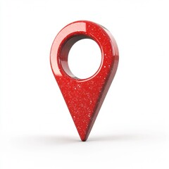 Poster - 3D Red Map Marker Icon for Precise Location Pinpointing