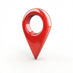 Poster - 3D Red Map Marker Icon for Precise Location Pinpointing