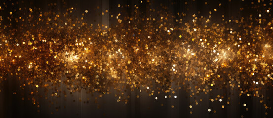 Wall Mural - Sparkling Golden Glitter Dust on Dark Background