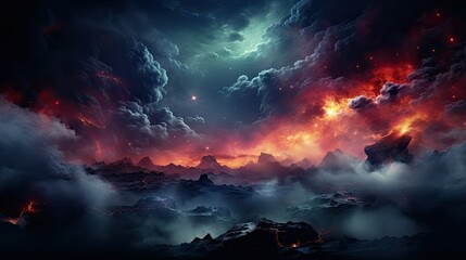 Wall Mural - cosmic nebula background sky cloud breathtaking view milky way with vibrant a space star universe astronomy science fantasy astral mystery