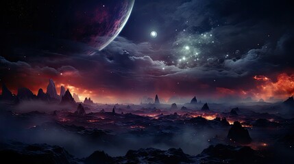 Wall Mural - cosmic nebula background sky cloud breathtaking view milky way with vibrant a space star universe astronomy science fantasy astral mystery