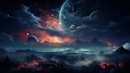 Wall Mural - cosmic nebula background sky cloud breathtaking view milky way with vibrant a space star universe astronomy science fantasy astral mystery