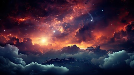 Wall Mural - cosmic nebula background sky cloud breathtaking view milky way with vibrant a space star universe astronomy science fantasy astral mystery
