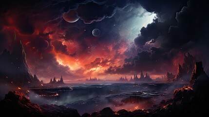 Wall Mural - cosmic nebula background sky cloud breathtaking view milky way with vibrant a space star universe astronomy science fantasy astral mystery