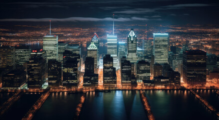 Wall Mural - Urban Twilight: Majestic City Skyline at Night