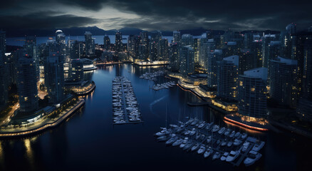 Wall Mural - Urban Twilight: The City's Nighttime Panorama