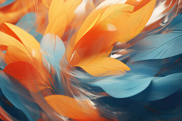 Sticker - Vibrant Feather Whirlwind Abstract Art