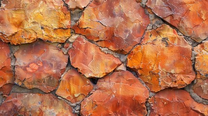 Sticker - Textured background of red stone wall