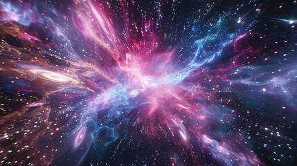Wall Mural - a colorful galaxy with a purple star in the middle