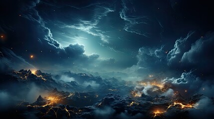 Wall Mural - realistic planetary background outer space galaxy sky nebula imagine stars moonlight fantasy astronomy lanscape 