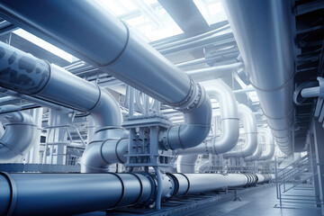 Poster - Modern Industrial Pipe System in Factory