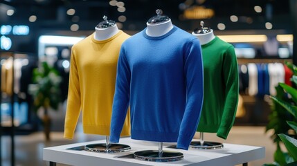 Virtual Reality Shopping Experience for Luxury Cashmere Sweater at Upscale Fashion Boutique