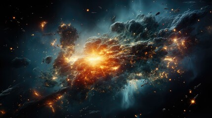 Wall Mural - realistic planetary background outer space galaxy sky nebula imagine stars moonlight fantasy astronomy lanscape 