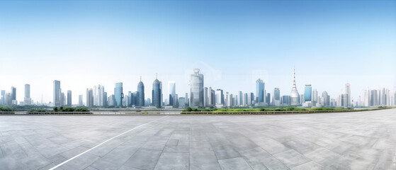 Canvas Print - Panoramic View of Modern City Skyline