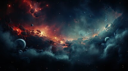 Wall Mural - realistic planetary background outer space galaxy sky nebula imagine stars moonlight fantasy astronomy lanscape