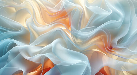 Poster - Fluid forms blending harmoniously, evoking a sense of tranquility and balance in an organic shapes abstract background. Generative AI.