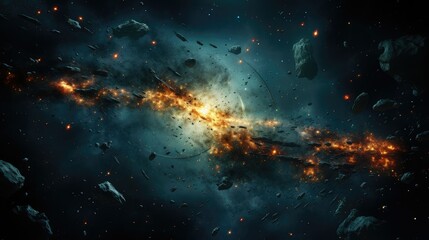Wall Mural - realistic planetary background outer space galaxy sky nebula imagine stars moonlight fantasy astronomy lanscape