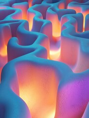 Canvas Print - Mesmerizing Fluid Dreamscape Playful 3D Maze of Soft Vibrant Shapes and Light