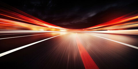 Poster - High-Speed Motion on Highway at Twilight