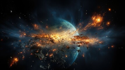 Wall Mural - view of the earth from space realistic galaxy globe planet atmosphere universe astronomy