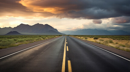 Wall Mural - Open Road Adventure Under Stormy Skies