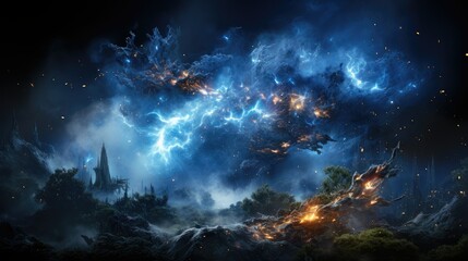 Wall Mural - view of the earth from space galaxy sky nature universe background globe stars fantasy space
