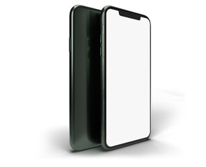 Canvas Print - modern smartphones mockup with blank screens display, device screen. template for presentation brand