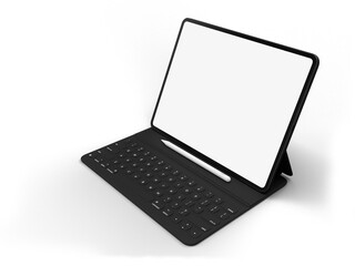 Canvas Print - modern digital tablet empty screen with keyboard and pen. mockup template for presentation branding,