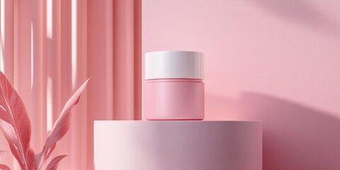 Poster - Cosmetic product and packaging showcased on a podium 3D render