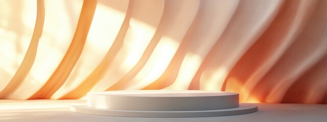 Aufkleber - Abstract background featuring a podium and wall design 3D illustration and rendering