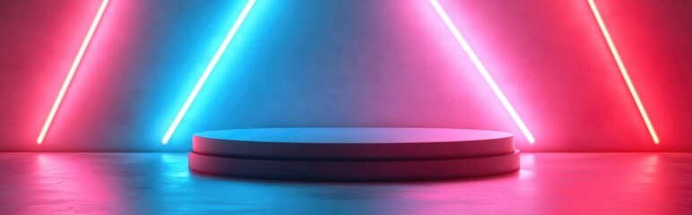 Aufkleber - Geometric podium rendered in 3D with a white background