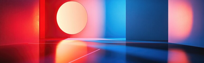 Poster - Abstract geometric mockup minimalistic scene 3D rendering optical illusion