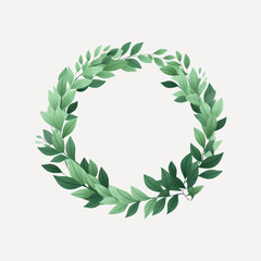 Elegant green leaf wreath design