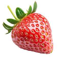 Wall Mural - Fresh red strawberry on white background, cut out transparent