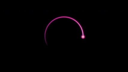 Poster - Technology loading circle animation. Modern red neon rotating progress bar animation. Glowing neon light circle loading. Red neon light. Transparent background with alpha channel