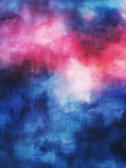 Poster - Watercolor batik design with artistic tie dye elements Features blurred smoky clouds and shibori art perfect for trendy fashion wallpapers and fantasy fabric applications